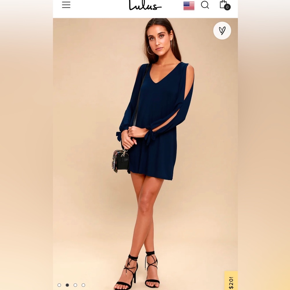 Lulus new navy blue shift dress size large